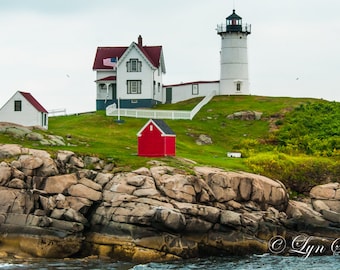 Cape Neddick Lighthouse - fine art print, landscape photography, summer, ocean, sea, lighthouse, new england photography, Maine