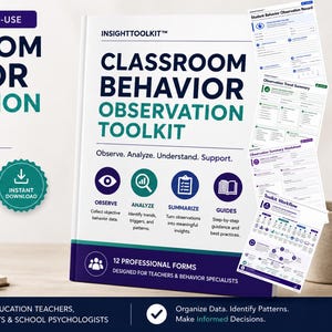 Classroom Behavior Observation Toolkit | ABC Observation Forms | Behavior Data Collection & Tracking | Special Education Teacher Resource