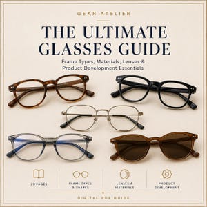 Ultimate Glasses Guide PDF | Eyewear Materials, Frame Shapes, Lens Types & Product Development Reference