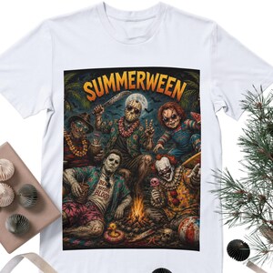Summerween PNG Digital Download, Vintage Spooky Summer  Design ,Beach Slasher Graphic Tee Design, Spooky Season Beach Party PNG File