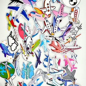 10+ Airplane Waterproof Vinyl Sticker Aviation Fun For Kid Cartoon Decal Stickers Aircraft Planes Gift Toddler Decor Airplane Room Kid Play