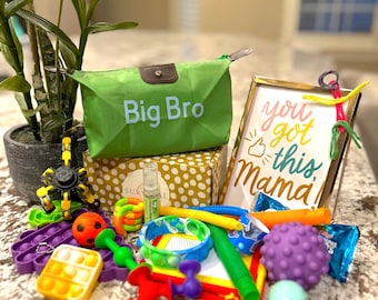 BIG Bro BIG Sis Busy Bag Toddler Toy Activity Kid Gift Busy Baby Parenting bag on the go New Baby Gift brother big sister new sibling gift