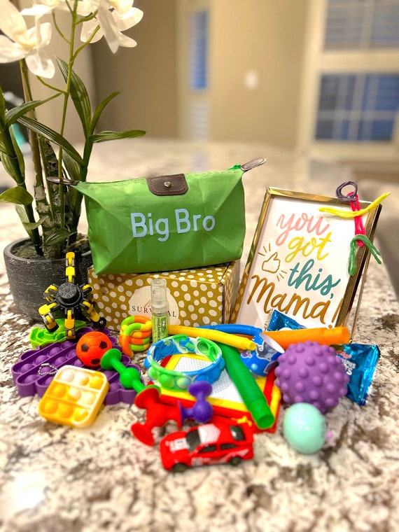 BIG Bro BIG Sis Busy Bag Toddler Toy Activity Kid Gift Busy Baby Parenting bag on the go New Baby Gift brother big sister new sibling gift