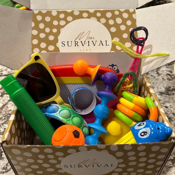 SUMMER BUSY BOX Toddler Toy baby Activity Kid Gift Busy Kid Mom Survival Parenting bag on the go Road Trip Travel Airplane Activity Fidget