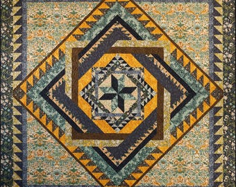 Entangled Quilt Pattern • William Morris Fabric BOM • Half-Square Triangle Rounds (Printed)
