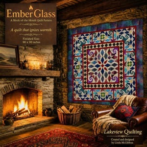 Ember Glass Quilt Pattern • Storm at Sea Variation, BOM (PDF Download)