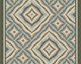 Garden Pathways Bargello Quilt Pattern • Geometric Pathways, Morris & Co. Fabrics (PDF)