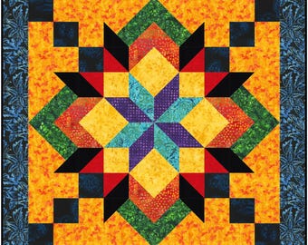 Indian Summer Quilt Pattern PDF • Wall Quilt • Modern Geometry • Traditional Piecing • Digital Download