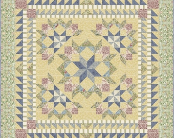 Tranquility Printed Quilt Pattern • William Morris & Co • 57x57 • Carpenter Star • Traditional Pieced Quilt