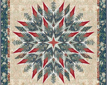Sweet Berry Meadow PDF Quilt Pattern | William Morris Star Quilt | 34"x34"