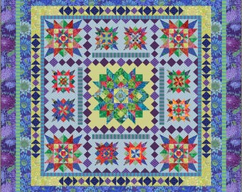Star Light Star Bright Quilt Pattern • Traditional Piecing, Layered Stars (PDF Download)
