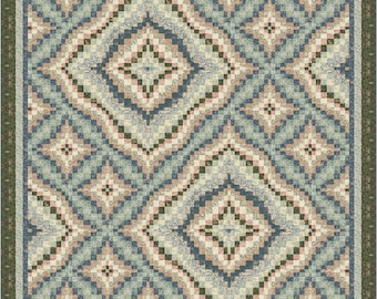 Garden Pathways Printed Quilt Pattern • Large Geometric Quilt • Bargello • Morris & Co • Confident Beginner Friendly