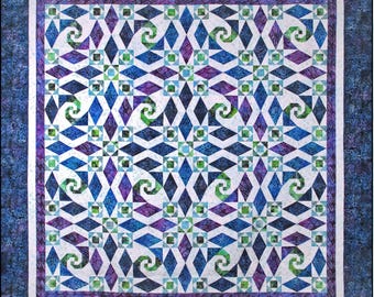 Eye of the Storm Quilt Pattern, Storm at Sea Variation, Ruler Pieced (Digital PDF)