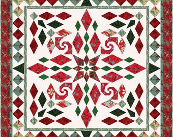 Winterberry Waltz PDF Quilt Pattern | Holiday Star Quilt | 60"x60"