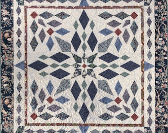 Sterling Charm Printed Quilt Pattern | William Morris Quilt | 62"x80"