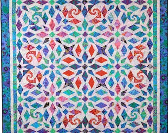 Petals in the Wind PDF Quilt Pattern | Storm at Sea Variation | 77"x77"