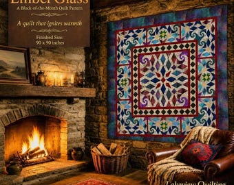 Ember Glass Quilt Pattern • Storm at Sea Variation, Traditional Piecing (90"x90")