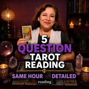 Tarotläsning med 5 frågor, psykisk rådgivning samma timme, detaljerad vägledning