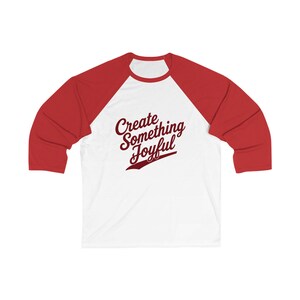 Create Something Joyful Baseball-T-shirt / Creatief cadeau / Artiestenshirt / Schrijvershirt / Inspirerende kleding