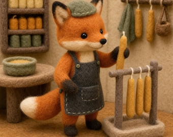 Cute Handmade Wool Felt Fox, 8cm Soft Forest Animal Figurine Gift, Unique Woodland Keepsake, Cozy Nursery Decor