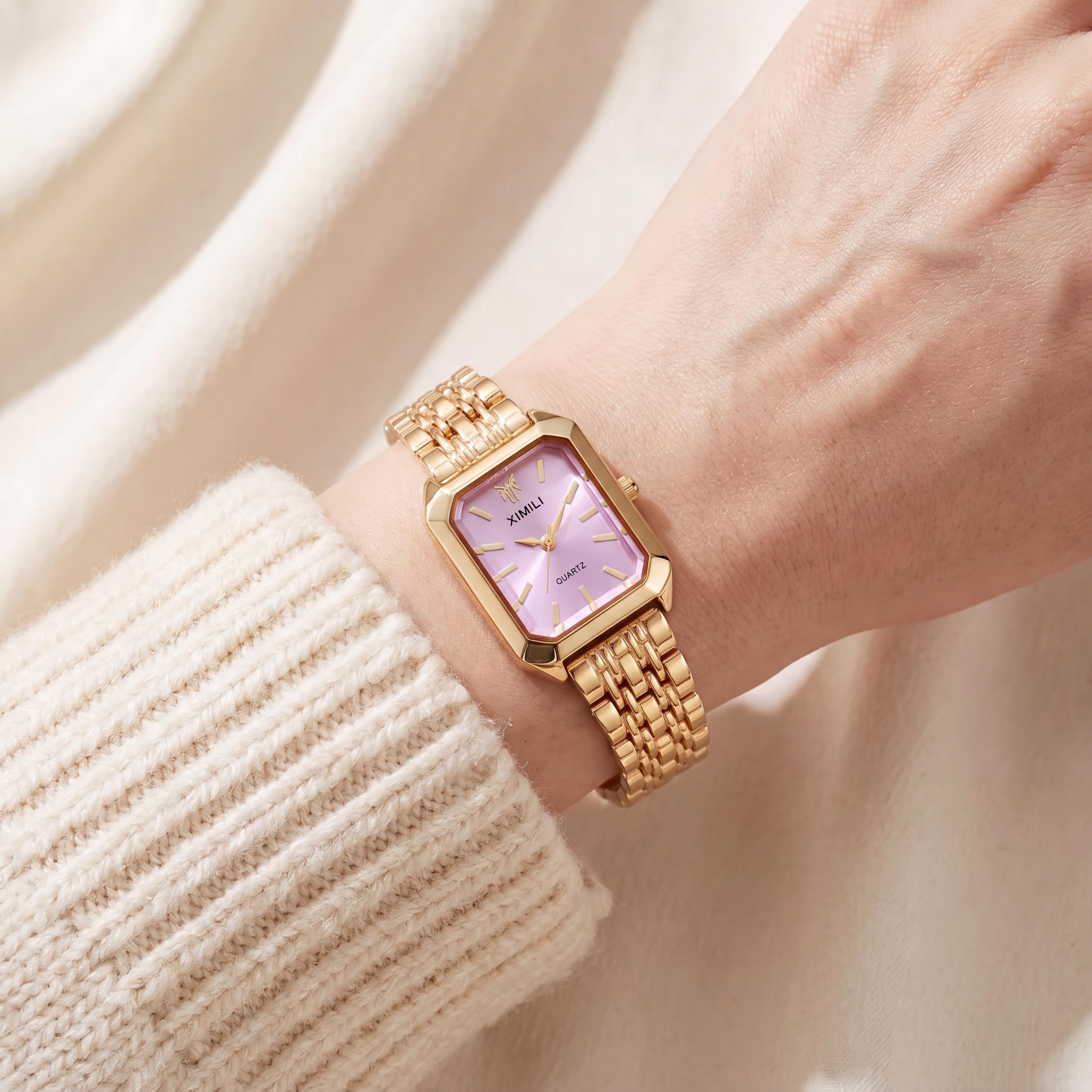 Vintage mechanical ladies gold tone dufonte luxury rectangular watch Dufonte Gold Watch - Etsy Canada main image 3