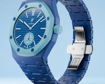 Correa de biocerámica y silicona azul para Swatch x AP Royal Pop, correa de repuesto de biocerámica de alta calidad para la serie Swatch x AP Royal Pop.