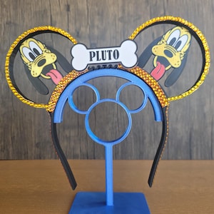 3D printed PLUTO Mickey Ears,  (Diamonds or no Diamonds) (Flexible) (Interchangeable) (Magnetgic)