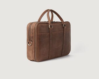 The Preston Brown Leather Briefcase