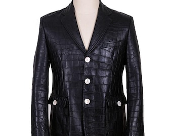 Crocodile Genuine Alligator Skin leather Jacket for Men & Women - Unique Fashion