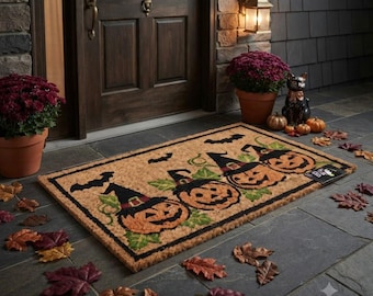 Halloween pompoen kokosmat - fluwelen deurmat