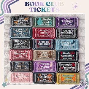 Book Club Tickets 3D Printed Sign | Ticket Bookshelf Decor