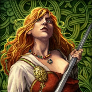 Freydís Eiríksdóttir 激しいバイキングの女性のイラスト 8x10 - Etsy 日本