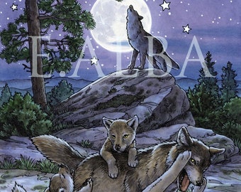 Wolf Pack Witch's Familiar 8x10 or 11x14 inch print