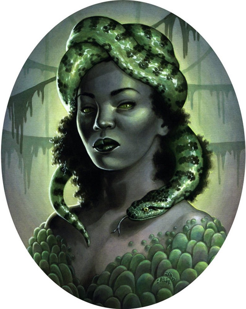 Ophidia Snake Woman Illustration 8x10 or 12x15 image 1