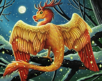 Yule Dragon Illustration 8x10 - Limited Edition