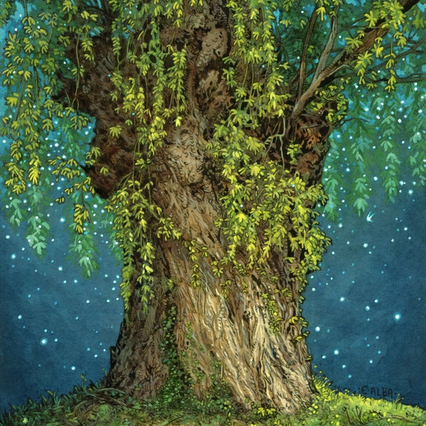 Once Upon a Tree - Enchanted Willow Illustration 8x10 inch print