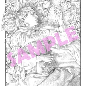 More Coloring Book Pages Printable Pack of 10 Pages Ready to Color Fantasy Line and Grayscale Art image 4