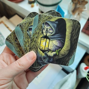 Tarot der Eulen Vinyl Sticker - Der Einsiedler