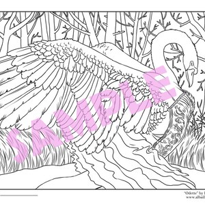 More Coloring Book Pages Printable Pack of 10 Pages Ready to Color Fantasy Line and Grayscale Art image 3