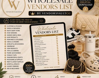 100+ Verkäuferliste Digitaler Download | Großhändler Lieferanten | Boutique Anbieter | Kleidung, Schönheit & Verpackung Verkäufer | Mittel für kleine Unternehmen