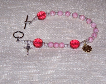 Cranberry Rosary Bracelet