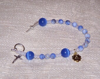 Blue Rosary Bracelet