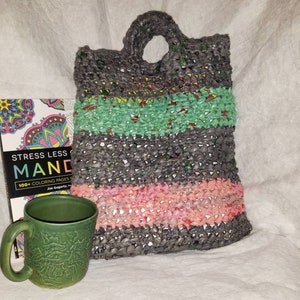 Striped Tote Bag of Recycled Plastic Bags