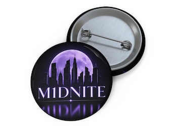 Botão de alfinete com o logotipo M1DNITE