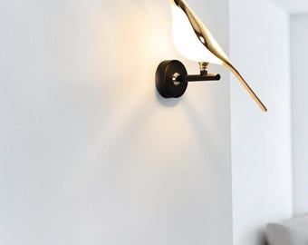Golden Bird Wall Light Nordic LED Sconce for Living Room Bedroom Decor Elegant Wall Lamp Modern Home Accent