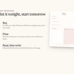 Instant digital download: buy, print at home, start