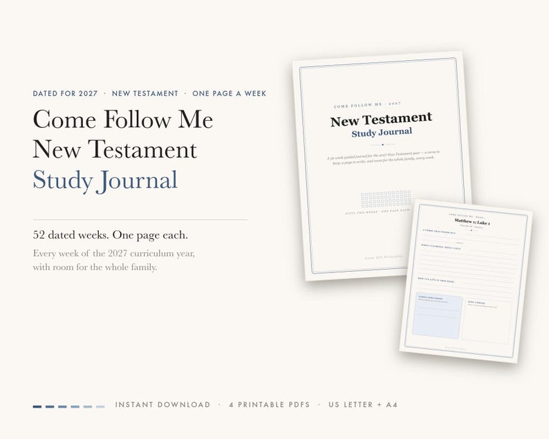 2027 New Testament Study Journal: Dated Weekly Pages, Family Discussion (Digital Download) image 1