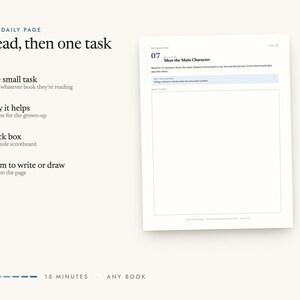 Read, then one task: One small task, Why it helps, A tick box, Room to write or draw