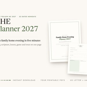 FHE Planner 2027 printable — cover and a sample page