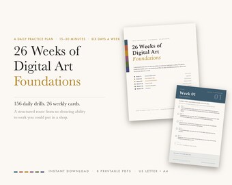 26-Week Digital Art Foundations Course: Structured Drawing Practice (Digital Download)
